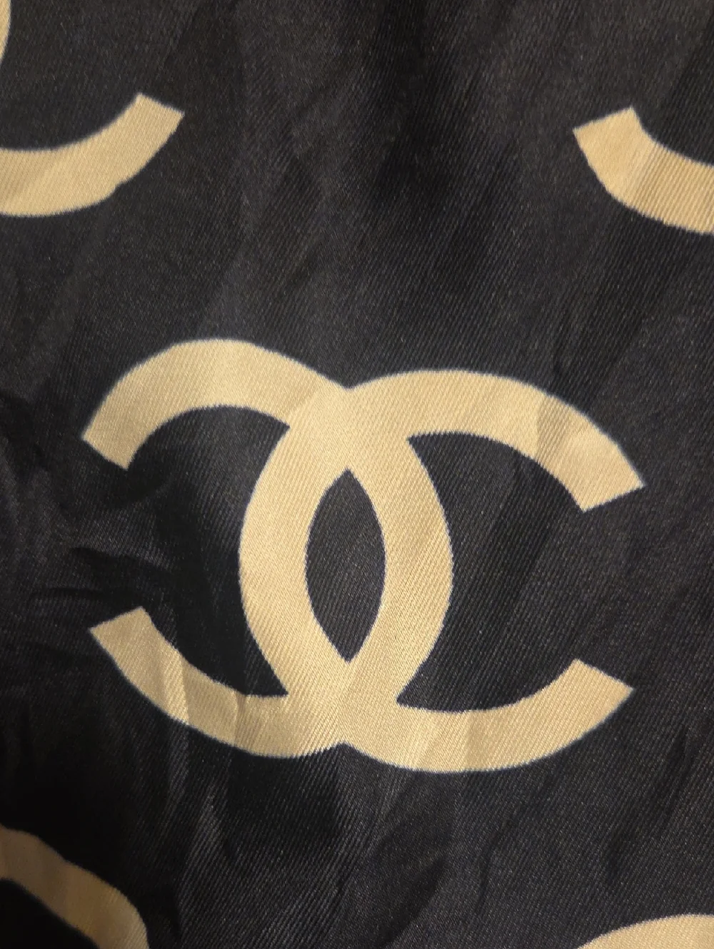 Chanel CC Monogram Navy Blue, White, Purple Silk Scarf 34x34 Inches - Picture 11 of 17